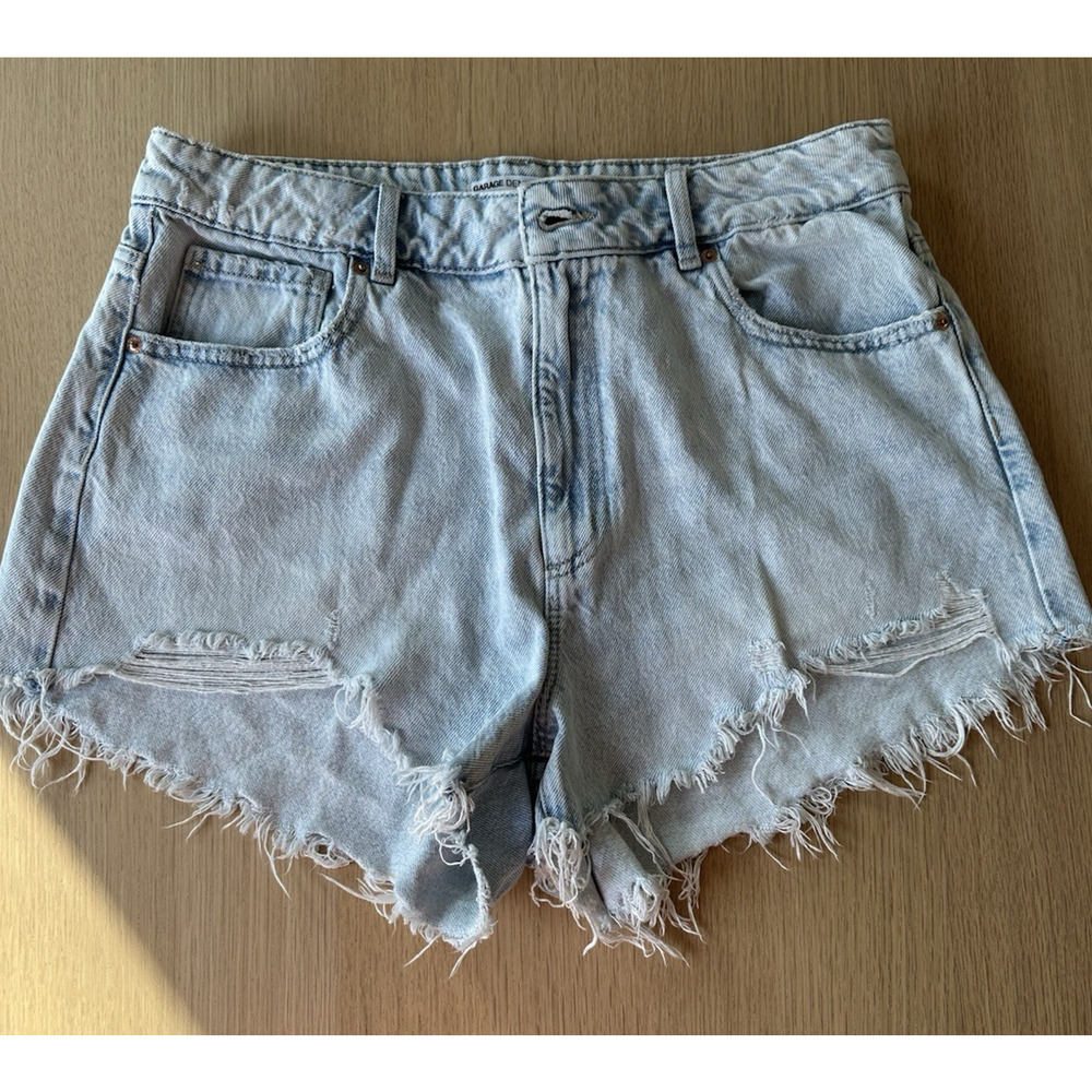 Garage Denim Festival Ripped Low Rise Cut Off Jean Short Size 13/ 31 2623